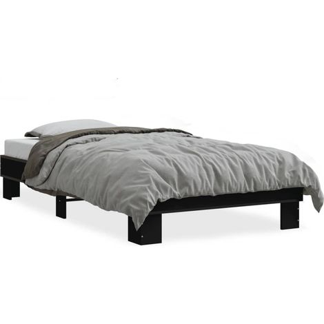 Maison Exclusive - Bettgestell Schwarz 90x190 cm Holzwerkstoff un (1/5)