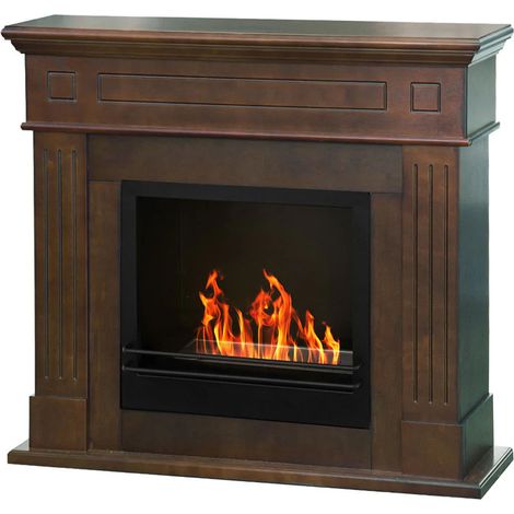 Cambridge - Bioethanol-Holzboden-Kamin 110x37xH102 cm, braun (1/5)