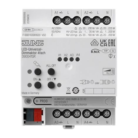 Jung KNX LED-Regulador universal 4 veces, REG, 4 TE, Secure 39004 1S R