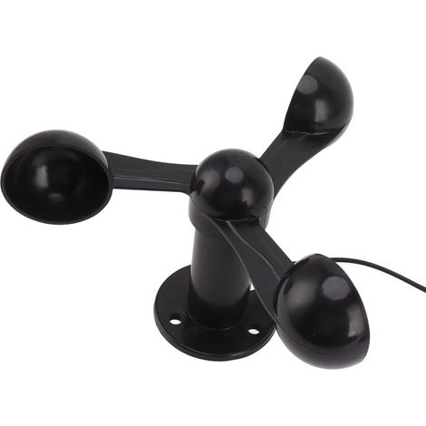 Capteur anémométrique de vitesse du vent à coupelles avec câble étanche de 8 m, trou de fixation de 4 cm, anti-interférences, 3 coupelles, détecteur de vitesse du vent pour extérieur, 0-3,8 V (1/5)