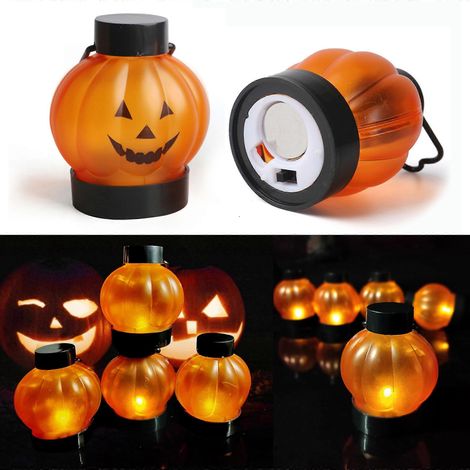Lot de 6 veilleuses LED citrouille d'Halloween, fonctionnant à piles, cadeau pour enfants (1/5)