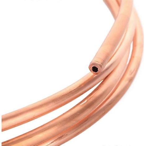 Tube en cuivre T2 pur à 99,9 %, de 2 mètres de long, à haute conductivité thermique, résistant à la corrosion, compatible avec le courant alternatif. (1/5)
