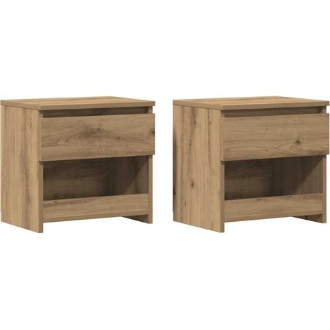 Maison Exclusive - Comodini 2pz Rovere Artigianale 40x30x39cm in Legno Multistrato