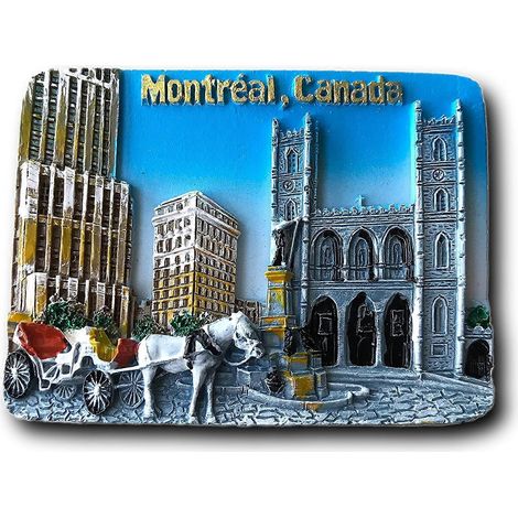 Aimant de réfrigérateur 3D Montréal Canada Souvenirs touristiques Autocollants magnétiques en résine Décoration pour la maison et la cuisine (1/5)