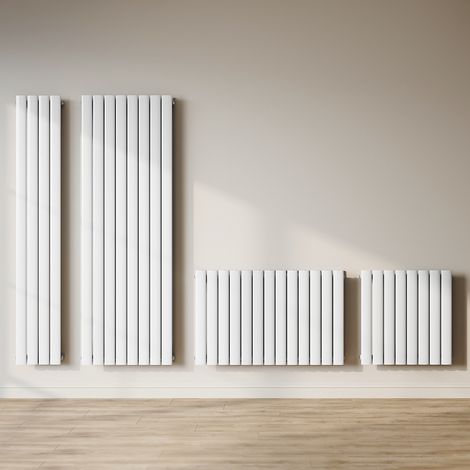 SONNI Design Flachheizkörper Paneelheizkörper Weiß 900x311mm Horizontal Einlagig 321 Watt