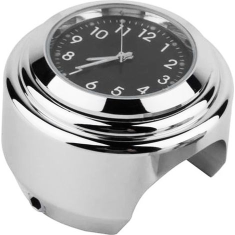 Support de guidon moto Horloge chromée étanche temps précis montre en alliage d'aluminium (1/5)
