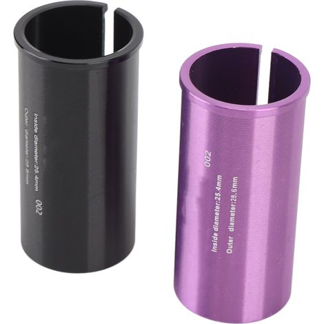 Adaptateur de tige de selle en alliage d'aluminium usiné CNC avec finition texturée, manchon de conversion pour tube de selle de vélo, diamètre 25,4-28,6 mm (1/5)