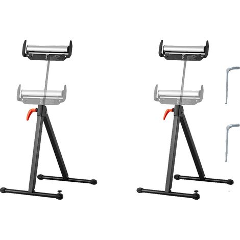 Support de rouleau, hauteur réglable, capacité de charge élevée, Paquet de 2 250lbs (1/2)