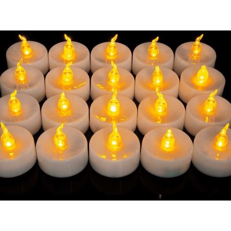 Bougie À Réchaud LED - 3,6 cm × 3,2 cm - Sans Flamme - Pour Décoration Intérieure Extérieure - Lot De 24 (1/5)