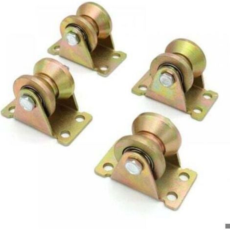 4 Roulettes à rainure en V, diamètre 30mm, haute dureté, antirouille, pour portes coulissantes et chariots (1/4)