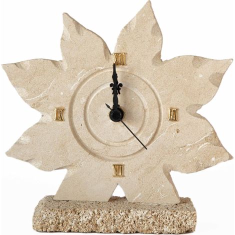 Orologio con SOLE Piccolo scultura decorazione bomboniera in Carparo e Pietra Leccese salentina misure 14 x 14 cm