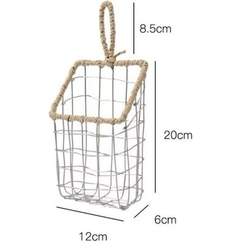 Étagère Murale en Fer Forgé à Suspendre, Étagère de Rangement Murale, Porte-Revues, Salon Simple, Panier Suspendu B (1/5)