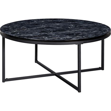 Couchtisch mit Marmor Optik Schwarz B/H/T ca. 80/36/80cm (1/5)