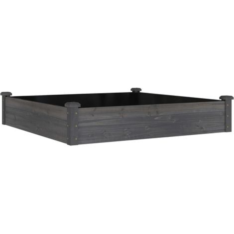 Portavaso per fioriera aiuola rialzata piante fiori terrazza giardino rivestimento giardino 120 x 120 x 25 cm legno massello abete grigio 020039830