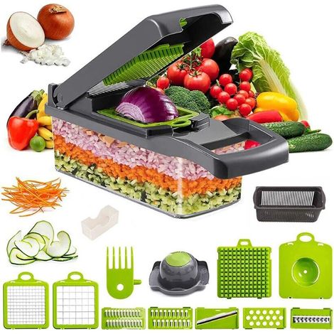 FLITI 16-in-1 Vegetable Chopper, Stainless Steel, Grey, 34x12.5x12cm (1/5)
