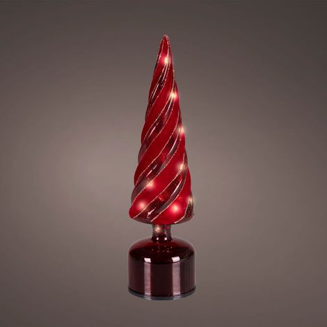 ALBERO LED FLASHING ROTANTE ROSSO EFFETTO VETRO DIAMETRO 9X33,5H CM (1/3)