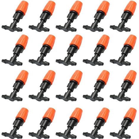 20 Stück kleine, verstellbare Sprühdüsen aus Kunststoff, geeignet für Gartenbewässerung und Sprinkleranlagen