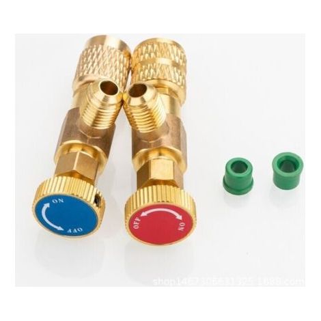 Bardusch-2 Pièces R22 R410 Réfrigérant Adaptateur de Valve Soupape de Sécurité Liquide Adaptateur pour Climatisation 1/4" SAE Mâle vers 1/4" SAE Femelle Air Conditionné Valve (1/5)