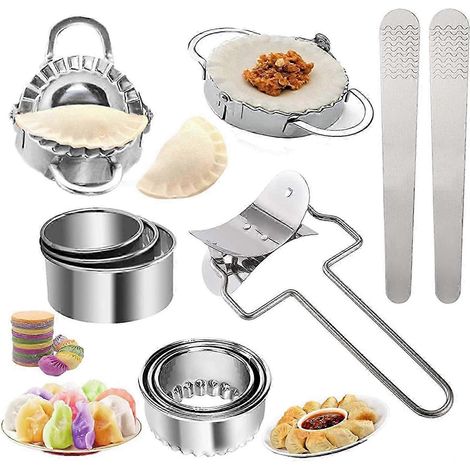 Ensemble de 11 pièces pour la fabrication de raviolis SYWAN : machine à raviolis en acier inoxydable, moule à raviolis, cuillère à farcir, outil indispensable pour la cuisine.