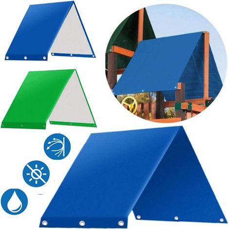Toit de rechange étanche pour balançoire, bâche anti-pluie anti-UV pour portique enfant, Composition : 132 × 226 cm, Couleur : bleu (1/5)