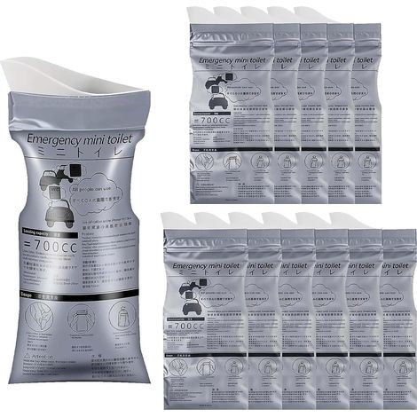 12 x Disposable Urine Bags for Travelling Pee Aid for Women Men 700 ml Disposable Urine Bottles Urine Bag Urine Emergency Car Mobile Toilet Camping Toilet for Outdoors (1/5)
