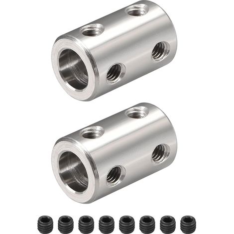 Coupleur Arbre, Rigide Couplage, Rigide Accouplement, Coupleur de Moteur, Coupleur D'arbre, Arbre Accouplement, 8mm à 8mm Accouplements, pour Imprimante 3D, Robots de Bricolage, Paquet de 2