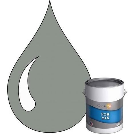 Peinture d'Accroche et Finition 2 en 1 - POK - POK MIX - Acrylique Satinée - RAL 7042 - 1L (1/4)