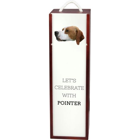 Pointer: una caja de vino geométrica con una foto y una inscripción de Art-Dog. (1/5)