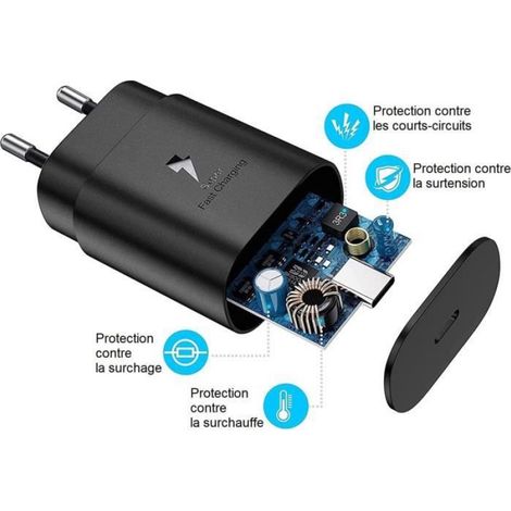 Chargeur Rapide 45W pour Samsung USB C Adaptateur Secteur et 2M Câble USB C vers USB C Type C PPS Prise Chargeur Rapide Universel (1/4)