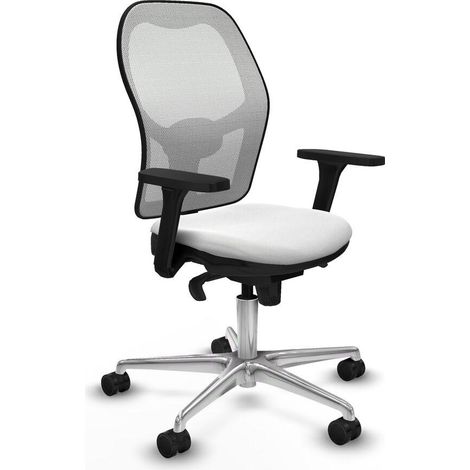 piqueras-y-crespo Chaise de bureau blanc réglable piston