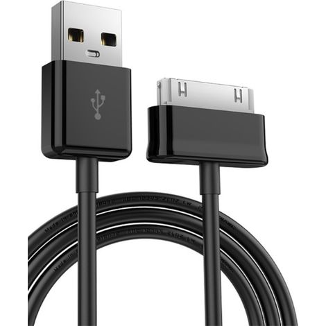 Câble de données et de chargement USB compatible avec Samsung P1000/N8000/N8010, noir, 1 m (1/5)