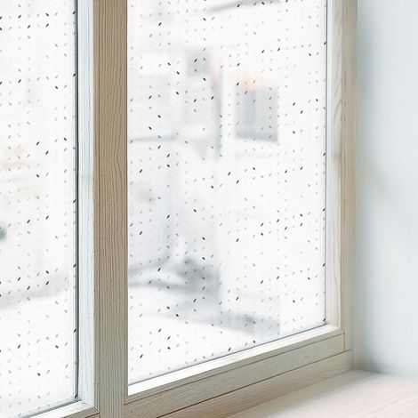 Film Dépoli pour Fenêtre 100x100 Adhésif Décoratif Protection Collés sur le Verre Vitrail pour Chambre Cuisine Salle de Bain Points minimalistes (1/5)