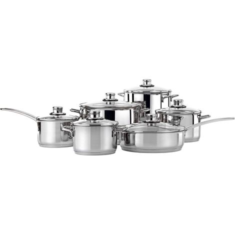 Set di pentole in acciaio inox CARSO, 12 pezzi, NOIS (1/5)