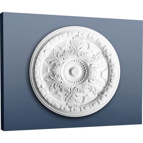 Stuckrosette Stuck Orac Decor R23 LUXXUS Rosette Zier Profil Classic Element floral Dekor weiß 71,5 cm Durchmesser