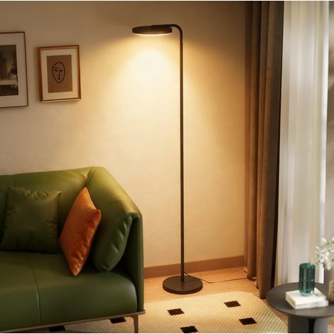 LED-Stehleuchte mit magnetischer Fernbedienung, schwenkbar, 30 W, schwarz OKMYHOME (1/5)