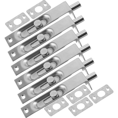 Lot de 6 verrous de porte en acier inoxydable 304 (1/5)