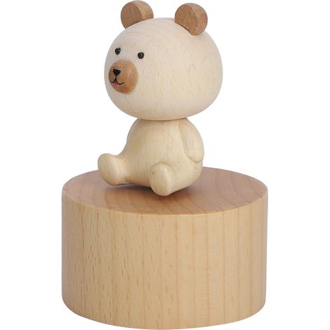 Boîtes à musique en bois à mécanisme d'horlogerie, motif ours, pour enfants, cadeaux d'anniversaire et de Noël. Accessoires. (1/5)