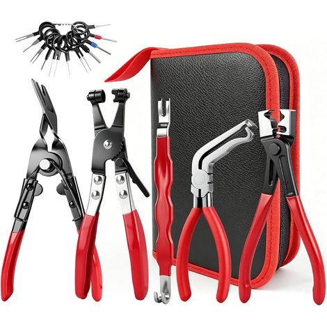 5 Pcs Electric Disconnect Pliers Electrical Plug Removal Tool Car Hose Clamp with Storage Case for DIY Car Owners Repair (1/5)