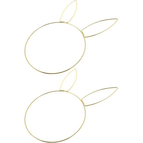 Couronne en Fer à Tête de Lapin 2pcs pour Décorations de Pâques, Anneaux Ronds DIY Surface Lisse, pour Fête de Vacances et Porte (1/5)