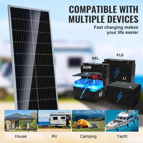Kit Panneau Solaire Monocristallin 100 W Panneau Solaire 12 V + (1/5)