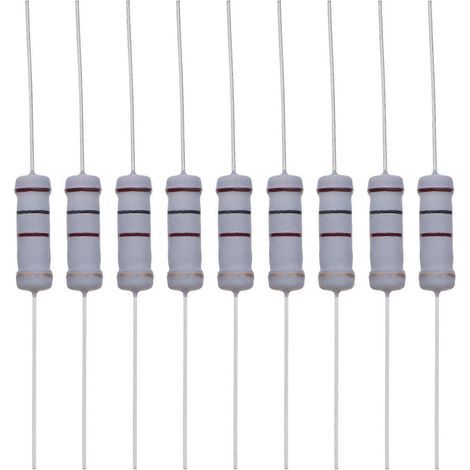100 x 100 Ohm, 2 W, 5 % Toleranz Kohleschichtwiderstände mit axialer Anschlussfläche – 6 x 0,5 cm – Grau (1/4)