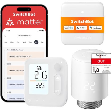 Combo Thermostat de radiateur connecté Panneau Matter – contrôle Via appli (1/5)