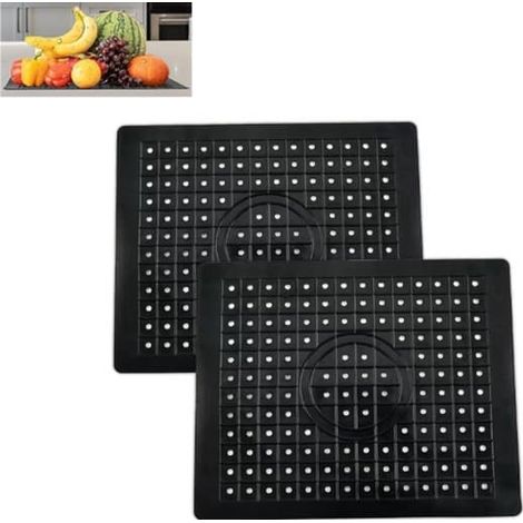 Tapis de vaisselle en silicone, petit tapis d'égouttage, 31 x 26 cm, noir (1/5)