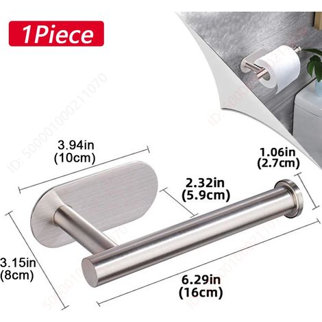 (1 support argenté A) Porte-papier toilette, distributeur de papier essuie-tout adhésif et absorbant pour salle de bain, accessoires de rangement pour WC et cuisine (1/5)