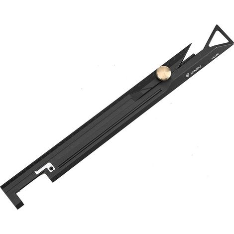 HD26 Règle de poche de précision en alliage d'aluminium 260 mm, règle de traçage multifonctionnelle avec arrêts coulissants (1/5)