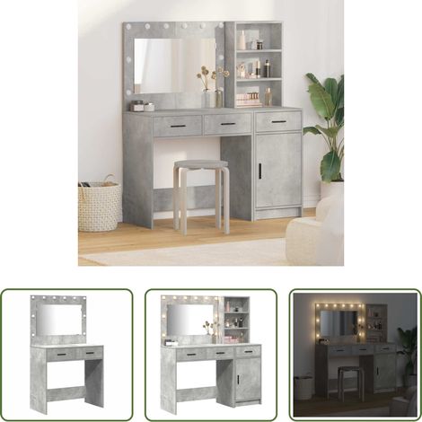 Schminktisch Holz - Schminktisch mit Spiegelbeleuchtung 2 pcs Grau Holzwerkstoff (1/5)
