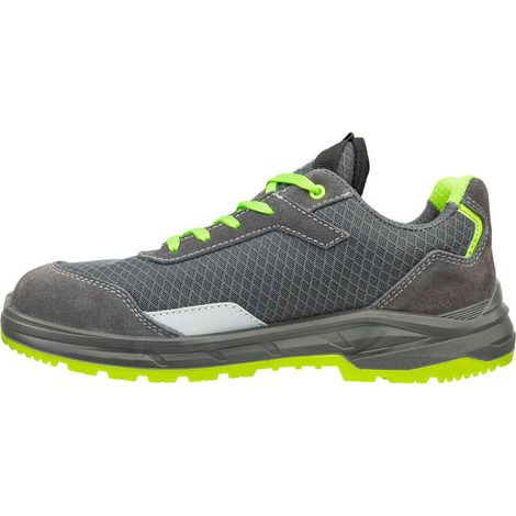Albatros 647340 AXIS GREEN Scarpe Antinfortunistiche Basse S1P FO SR Puntale in Acciaio Lamina in Acciaio Tomaia in Microfibra Suola Antiscivolo colore Grigio Verde
