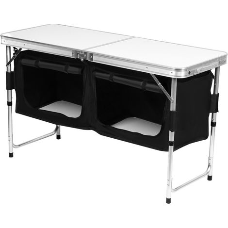 SWANEW Cucina da Campeggio Pieghevole, 2 Scomparti, con Piano d'Appoggio in Alluminio e Borsa per il Trasporto (Tye B, 2 scomparti) (1/5)