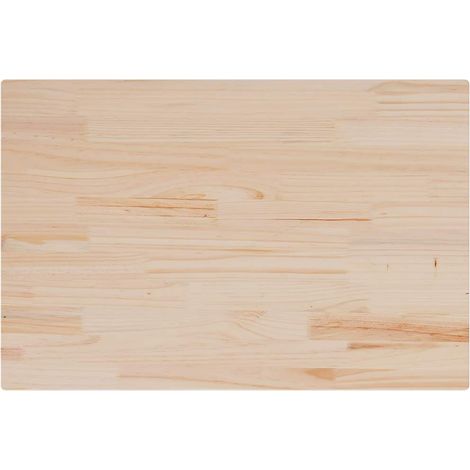 Table Top 80x50x1.7 cm Rectangular Solid Wood Pine vidaXL