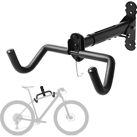 Supporto da parete per bicicletta – cavalletto per riporre la bicicletta – cavalletto orizzontale per bicicletta – gancio regolabile per bicicletta